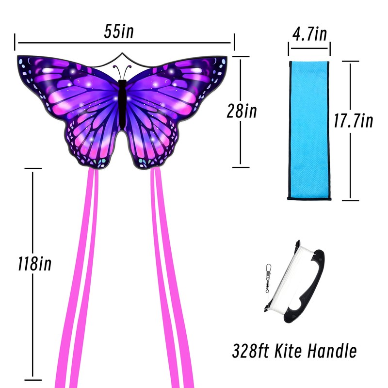Flying Hoofer Large Butterfly Kite for Adults and Kids Ages