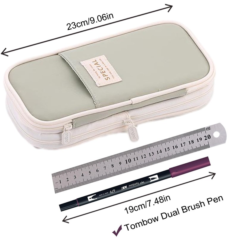 WAFJAMF Large Capacity Pencil Box with Zipper Big Storage Bag