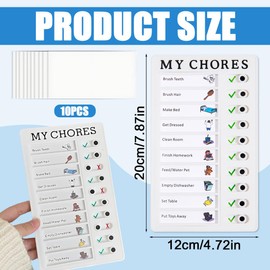LACHT 1 Pack of Blank To Do List Boards, Movable Slider To Do List Children, Robust Checklist Boards with 10 Sheets Blank Card,to do liste kinder