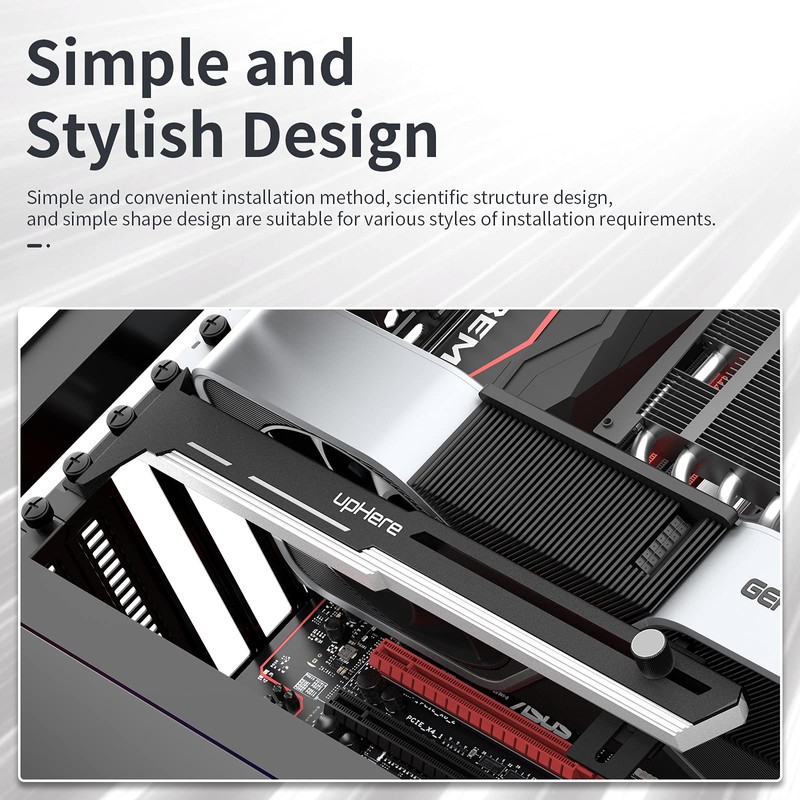 upHere Black & White GPU Support Bracket - Graphics Card