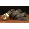 Lyqqine Men's Leather Classical Dragon Carved Jeans Casual Business Belt