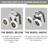 Chrome Shower Door Rollers - 8pcs Curved Glass Door Wheels,