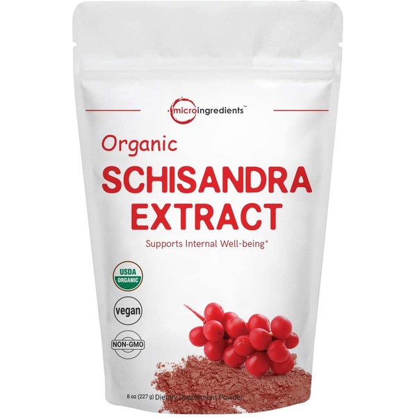Organic Schisandra Extract Powder, 8 Ounce, Pure Schisandra Supplement, Anti Aging Adaptogenic Herb, Powerfully Supports Liver Detox, Cognitive Health and Stress Relief, No GMOs and Vegan Friendly