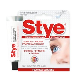 Pomada lubricante para ojos estéril Stye, probada por oftalmólogos, 0.125 onzas (paquete de 1)