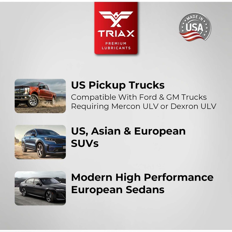 TRIAX ULV ATF, Ultra Low Viscosity, Full Synthetic ATF for