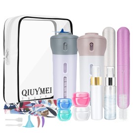 19 Pack Travel Bottles Set, QIUYMEI Leak Proof Travel Accessories, Refillable Travel Size Toiletries Containers for for Makeup Travel Supplies with TSA Quart Bag