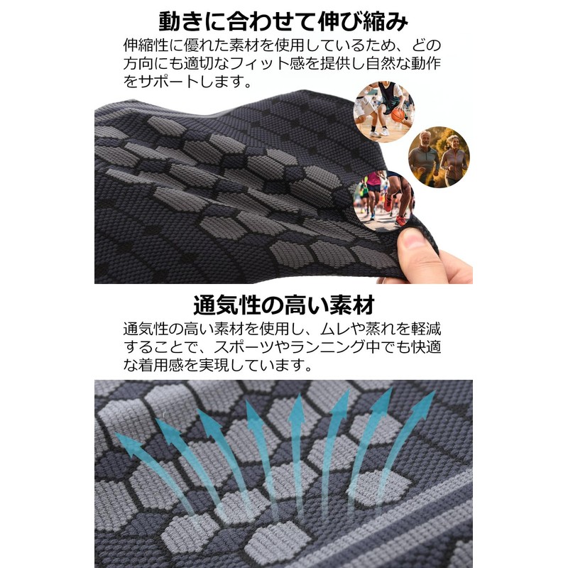 [KeepRise] 太ももサポーター 太もも用 サポーター 着圧 太腿 滑り止め付きｘ通気性 スポーツ 薄手 男女兼用