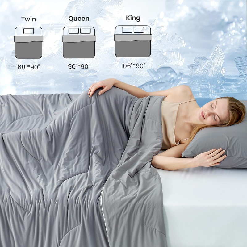 Cozy Bliss Cooling Comforter Twin Size Dual-Sided, Ultra-Soft Cooling Blankets