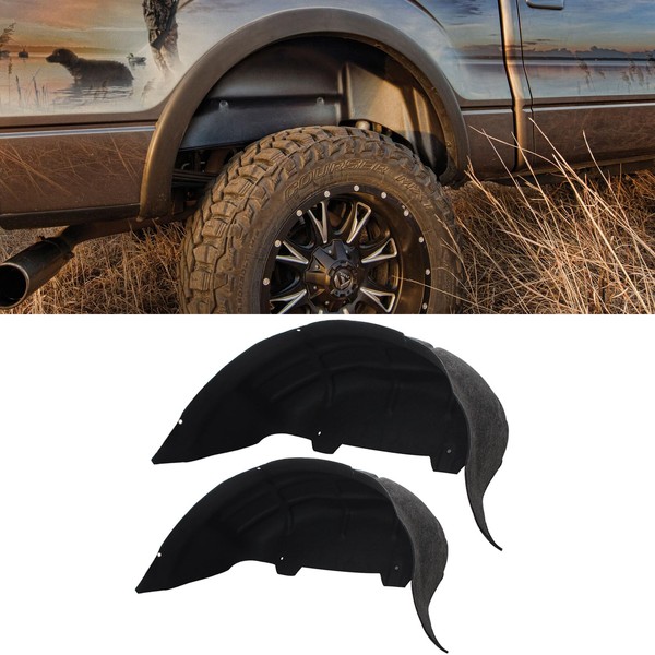 WANGDUOYU Rear Wheel Well Liners Black Inner Fender Liners Guards