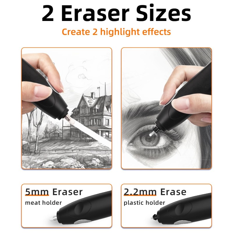 ZMOL Electric Eraser for Artists, Rechargeable Electric Eraser Kit, 140