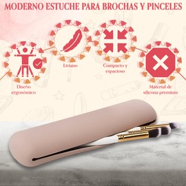 GAEVAZ® Make-up-Pinseletui aus Silikon | Make-up-Pinseltasche zum Organisieren von Stiften, Pinseln, Make-up-Pinseln, ideal für Reisen (Khaki)