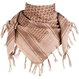 blntackle76 Large Shemagh Scarf Arabian Military Tactical Desert Scarf Pali Scarf 110x110cm 100% Cotton for Men Women, Khaki Brown