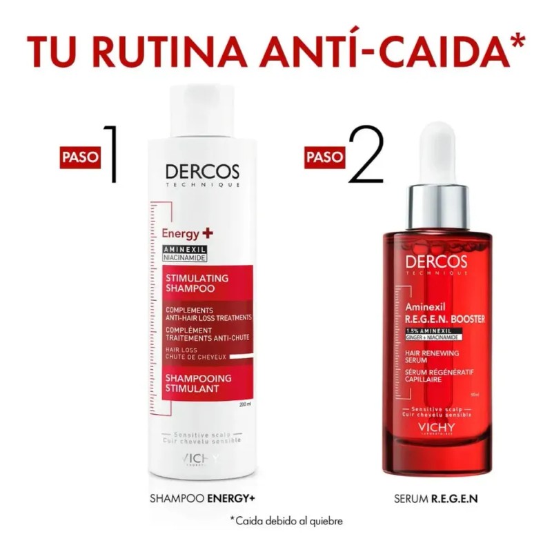 Shampoo Vichy Dercos Shampoo Anticaída Energy+ En 200 Ml De