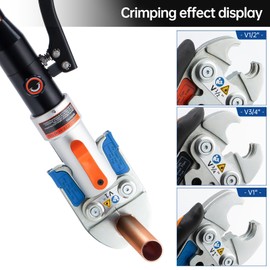 Hydraulic Copper Pipe Tube Fittings Crimping Tools with 1/2,3/4 and 1-inch Dies for ProPress Copper Pipe Fitting,Available for Tee Fittings and Small Space (for Copper Pipe 1/2",3/4",1")