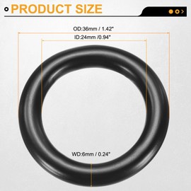 sourcing map 2Pcs M6 x 35 x 47mm(WD. x ID. x OD.) Metal Rings, 304 Stainless Steel Solid Welded Seamless O-Ring Decorative Connecting for Macrame, Hanging Slings Rope, Black
