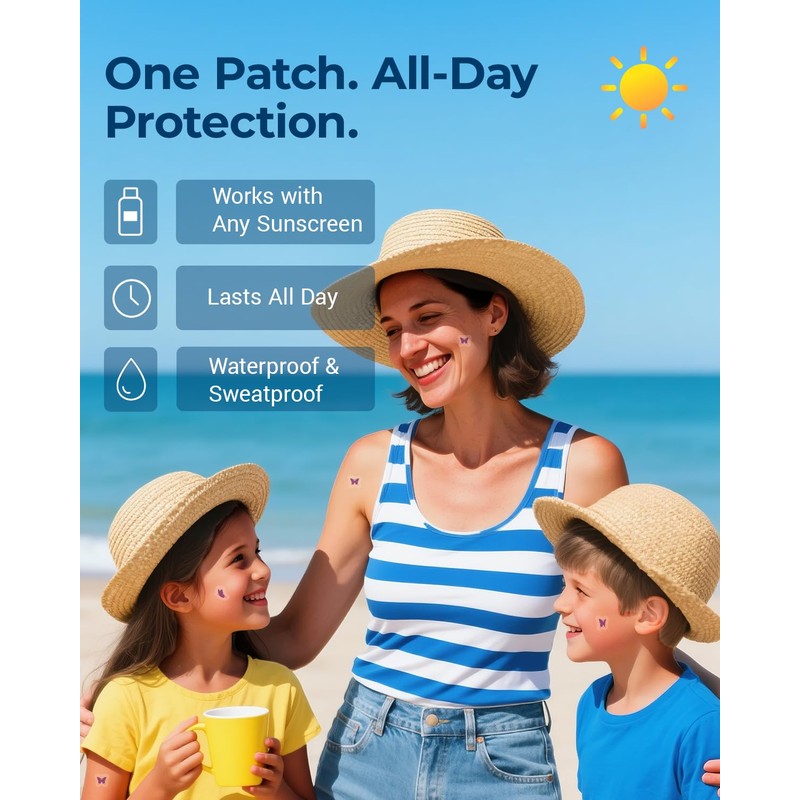 80 Pack UV Detection Stickers for Sunscreen Butterfly Pattern- Sunscreen