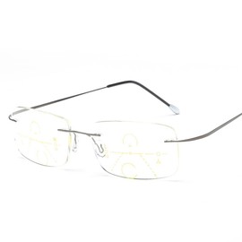 Ultralight Titanium Multifocus Glasses For Men Women 3 Powers in 1 Reader