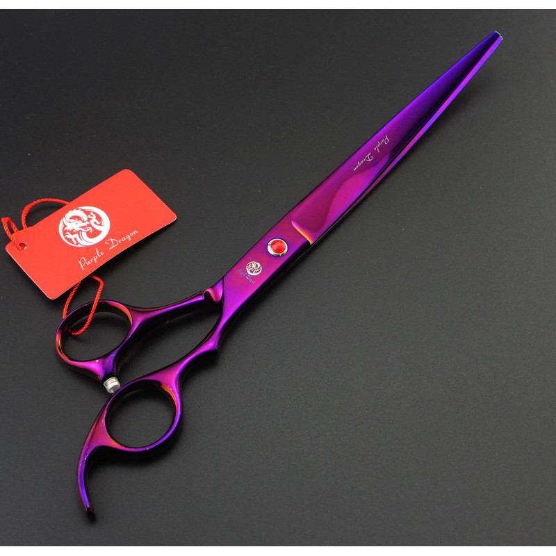 Purple Dragon 8.0 inch Professional Pet Grooming Scissors,Dog Straight Shear,