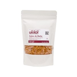 Uiixol Aceites Esenciales - Sales de Baño para Tina con Sal Marina y Sal Epsom, Efecto Relajante y Aromaterapia, Aroma a Cacao queFavorece la Fuerza Mental y Vitalidad - 500g
