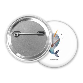 Mr. & Mrs. Panda 50mm Button Narwal Gitarre - Geschenk, Tanzen, Urlaub, Runde Buttons 50 mm, Vereinsbutton 50 mm, Probleme, Meerestiere, Button-Druck