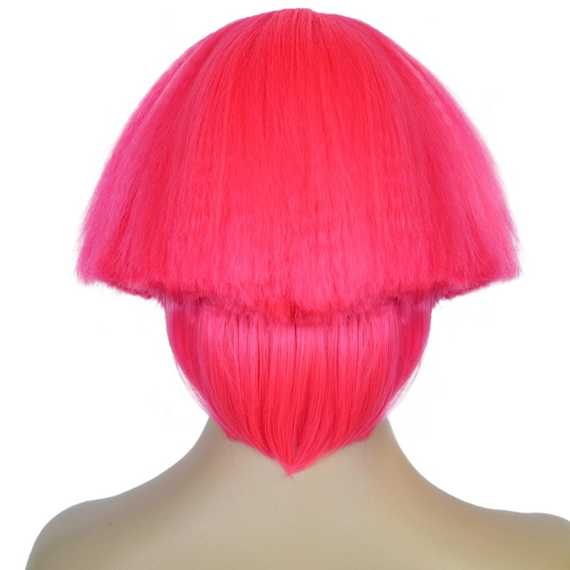 IMEYLE Yaki Wig Pink Bowl Cut Wig Women Fluffy Straight