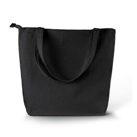 Wonky Line Large Canvas Tote Bag with Zipper and Inner Pocket, Durable 280gsm Cotton Reusable Shopping Bag - Extra Large Shoulder Bag for Women Travel Work, black