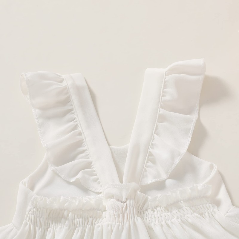 YOUNGER TREE Toddler Girl Outfits Baby Ruffled Sleeveless Princess Dresses