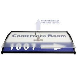 SINKAA Office Sign Holder for Door - Curved Mount Name Plate Holder Frame Display 8 x 4 Inches Set of 2 Sturdy Aluminum with Adhesive Tape, Plastic Film Included