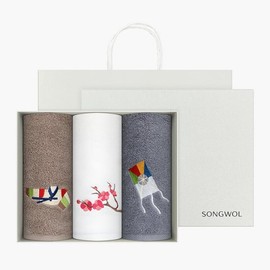 Songwol Towel Fine Embroidery 3 Piece Set  / 송월타올 고운자수 3매세트