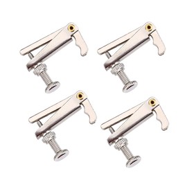 Tomotato Pack of 4 Violin Fine Tuner Violin Strings Fine Tuner Musical Instrument Accessories for 4/4-3/4 Violin Metal String Adjuster Violin Tuner String Fine Adjuster (Silver)