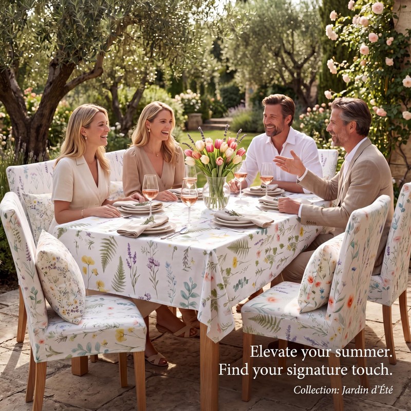 Maysing 13 Pcs Wildflower Tablecloth and Chair Covers Set with