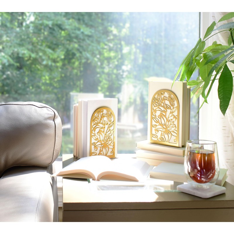CNK Premium Bookends, Metal Book Stoppers for Heavy Books, Home