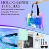 RAINFLOW Holographic Clear Tote Bag - Iridescent Beach Bag with