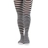 Jefferies Socks Girl's Striped Tights 1 Pack, Black/White, 4-6 Years