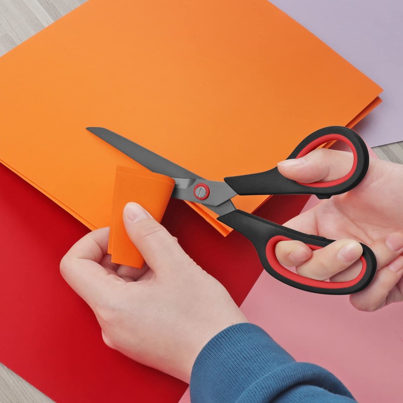 KUONIIY Scissors Ultra Sharp Titanium Coating Blades Soft Comfort-Grip Handles