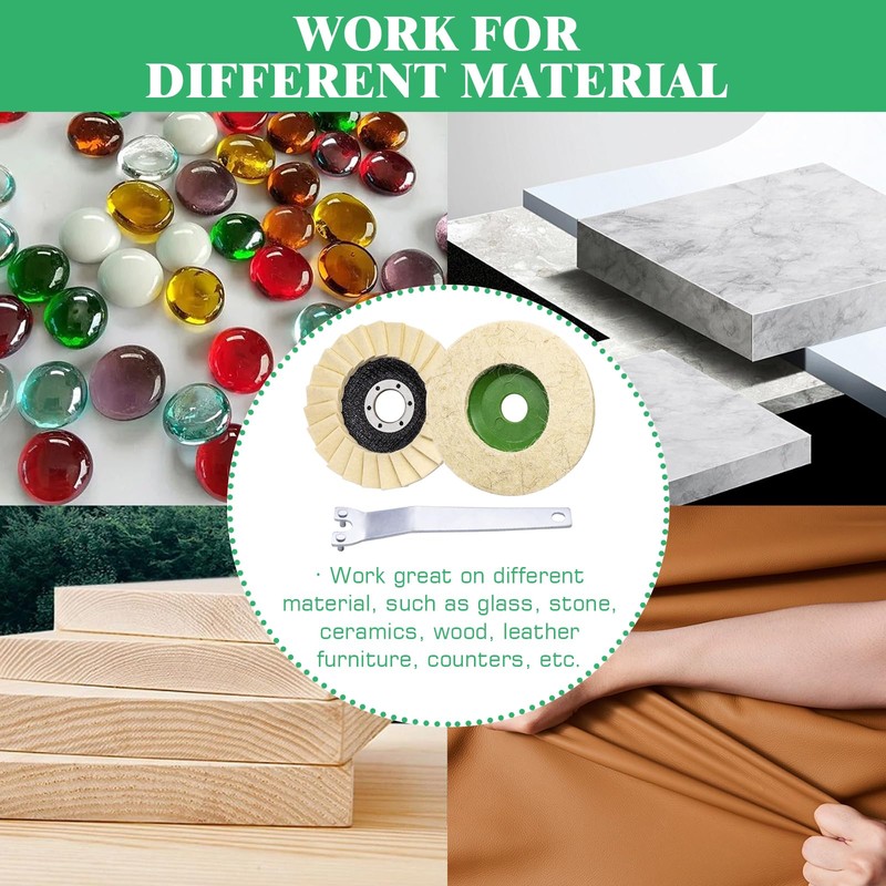 Yauhar 11Pcs Wool Buffing Polishing Wheel Set Contains 4-1/2 x
