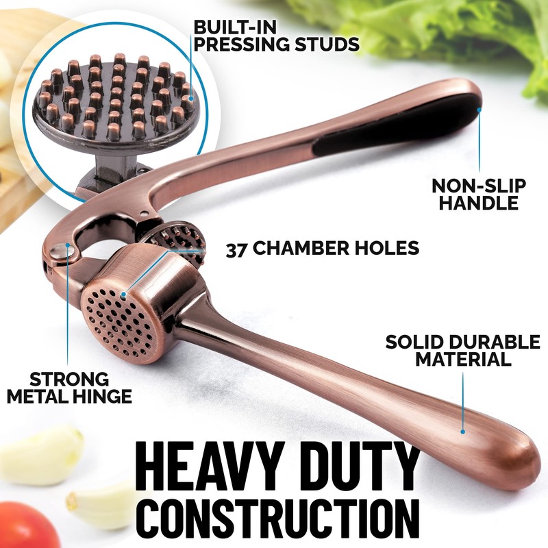 Zulay Kitchen Premium Garlic Press Set - Rust Proof Professional