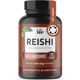 LIFE 360 Reishi  Extracto Puro de Hongo Reishi en Cpsulas  120 cpsulas 1232 mg por porcin 60 Porciones  Suplemento Alimenticio a Base de (Ganoderma...