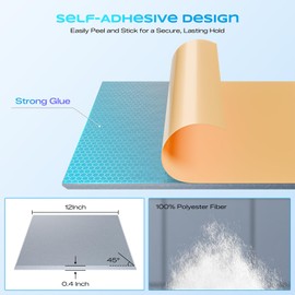 22 Pack Self-Adhesive Acoustic Panels, 12" X 12" X 0.4" High-Density Sound Proof Foam Panels for Walls, Soundproof Wall Panels for Home & Office (Smoke Gray)