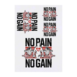 Azeeda 4 x 'Ohne Fleiß kein Preis' Temporäre Tattoos - Wasserfest, Hautfreundlich & Ungiftig · Transfers in Verschiedenen Größen (TO00074084)