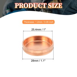 PATIKIL 1 Inch ID Copper Pipe End Cap, 6 Pack Copper Fitting Cap Sweat Plug Solder Connection for Plumbing HVAC Air Conditioner