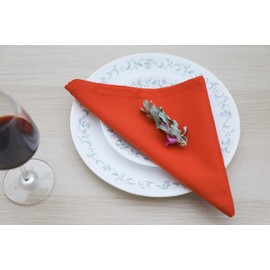 AMOUR INFINI - Juego de 12 servilletas de tela de algodón, lavables, suaves, de calidad de hotel, 45,7 x 45,7 cm, para fiestas, bodas y decoración de mesa (naranja)