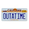 OUTATIME License Plate. Made from Aluminium. Text and License plate
