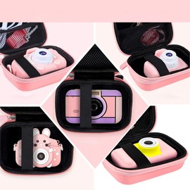 Leayjeen Kids Camera Case Compatible with Cocopa/Hangrui/Gofunly/Tiatua/Mgaolo/Himont/arnssien/Yunlone, Birthday Gift Toys for Boys and Girls (Case Only) Pink