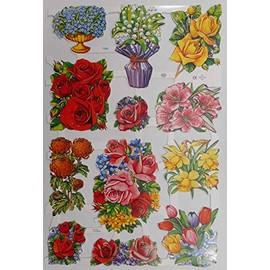 Glanzbilder Mamelok 1580 Flower Rose Violet Bouquet Flower Bouquet Poem Pictures Decoration 64