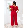 IWFEV Women's Jumpsuit Sequins Patchwork Overlay Ruffle Sleeveless Full Length