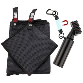 59Golf - Golf Club Cleaning kit : foaming Golf Club Cleaner Brush with Water/soap Tank + Magnetic Keychain + Golf Club Towel + Golf Ball Towel (Towels are Optional)