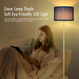 Floor Lamp Blue, Standing Lamp, 58" Tall Floor Lamp with Lampshade, Foot Pedal Switch, Modern Simple Floor Lamps for Living Room/Bedroom/Den/Classroom, Gold Lamp for Boys' Gift(Without Bulb)