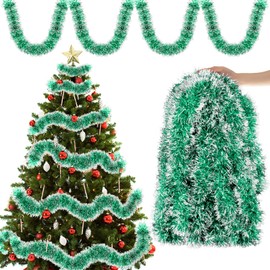 Aitsite 12 m / Pack of 6 Tinsel Christmas Tree, Tinsel Green Christmas Decoration Christmas Tree Garland Christmas Decoration Party Christmas Decoration Hanging Birthday Party Decoration