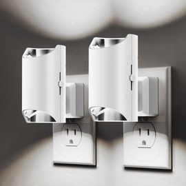 L LOHAS LED Night Light, Bright Night Light, Night Lights Plug into Wall, 5000K Daylight White, Dimmable Night Light 0-100LM with Light Sensor, Plug in Night Light for Hallway Bathroom Kitchen, 2 Pack